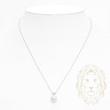 Collier - Or 14K blanc pendentif perle d'eau douce 7.5-8mm - CHG988