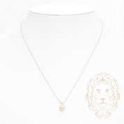 Collier - Or 14K jaune pendentif perle d'eau douce 6.5-7mm - CHG996