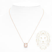 Collier - Or 14K rose pendentif halo morganite 1.77CT & pavé de diamants naturels 0.24TCW - CHGD014
