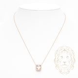 Collier - Or 14K rose pendentif halo morganite 1.77CT & pavé de diamants naturels 0.24TCW - CHGD014
