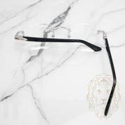 Lunettes Cartier –  Signature C de Cartier noir & argent avec verres transparents - CT0048O-003