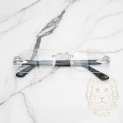 Lunettes Cartier –  Signature C de Cartier noir & argent avec verres transparents - CT0048O-003