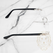 Lunettes Cartier –  Signature C de Cartier noir & argent avec verres transparents - CT0048O-003