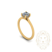 Bague de fiançailles - Or 14K jaune hidden halo diamant lab 1.05CT VS1 coupe rond brillant - RIGL104