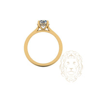 Bague de fiançailles - Or 14K jaune hidden halo diamant lab 1.05CT VS1 coupe rond brillant - RIGL104