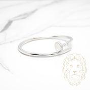 Bracelet - Argent clou pavé de diamants lab 0.20TCW - BRSL001