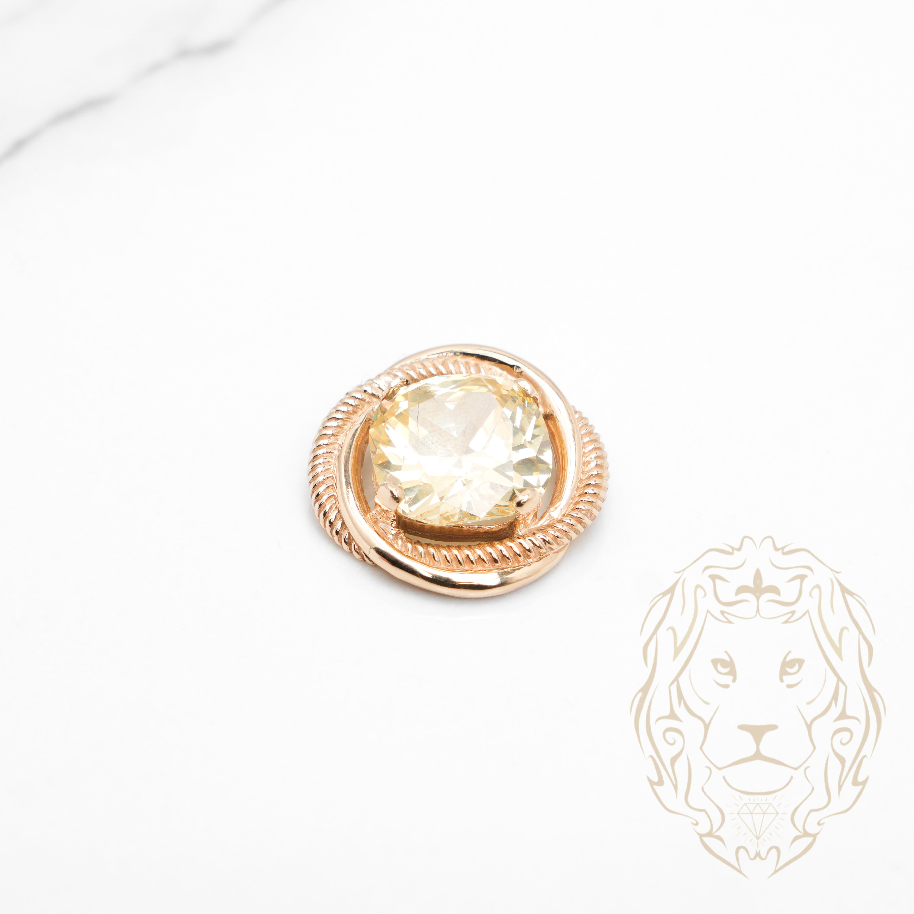 Pendentif - Or 10K jaune pierre jaune cz - PEG1141