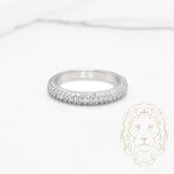 Bague - Or 14K blanc semi-éternité micropavé de diamants laboratoire 0.25TCW - RIGL112