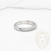 Bague - Or 14K blanc semi-éternité micropavé de diamants laboratoire 0.25TCW - RIGL112