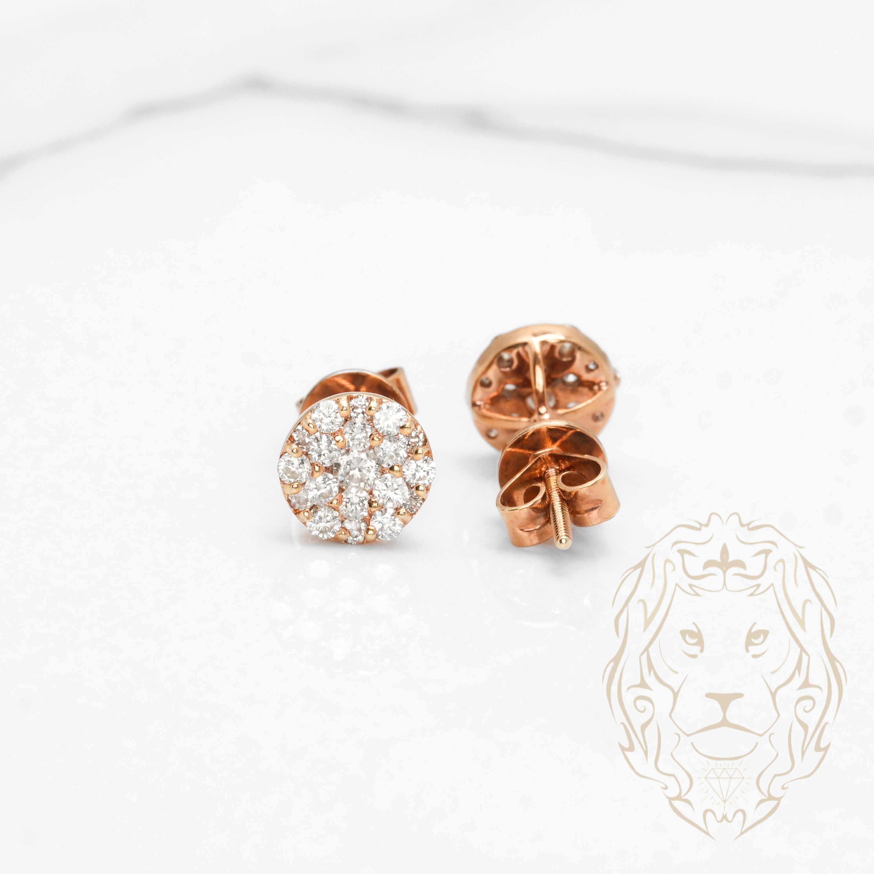 Studs - Or 14K rose diamants lab 0.30TCW - BOGL090