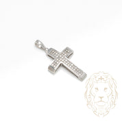 Pendentif - Or 10K blanc croix pavé de diamants lab 0.25TCW - PEGL052