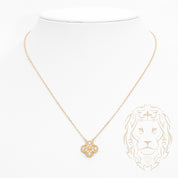 Collier - Or 10K jaune pendentif trèfle en pierres cz - CHG1130