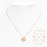 Collier - Or 10K jaune pendentif trèfle en pierres cz - CHG1130