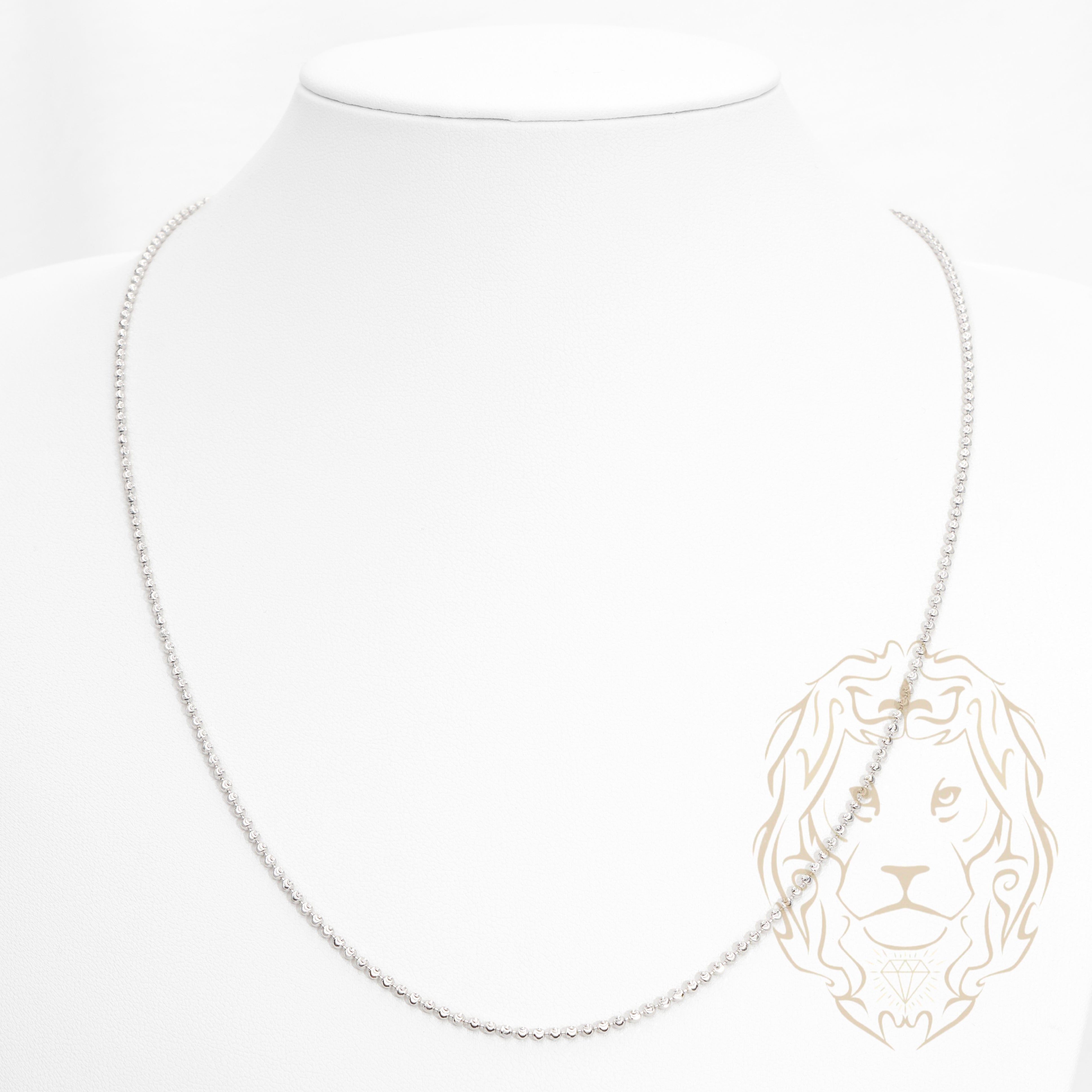 Chaîne - Argent rhodié perles mooncut 1.9mm - CHS640