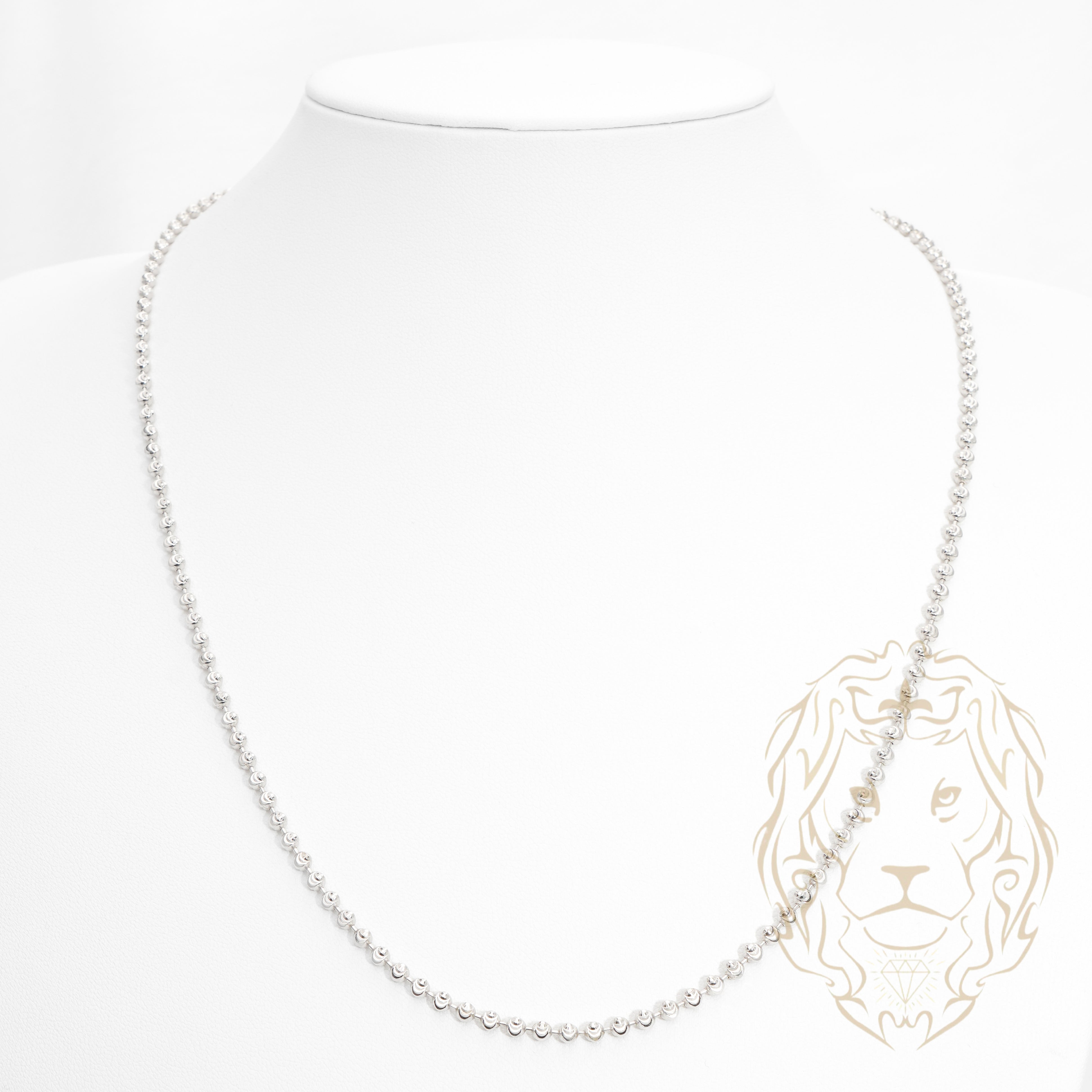 Chaîne - Argent rhodié perles mooncut 2.95mm - CHS641