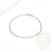 Bracelet - Argent rhodié figaro 2.25mm - BRS537