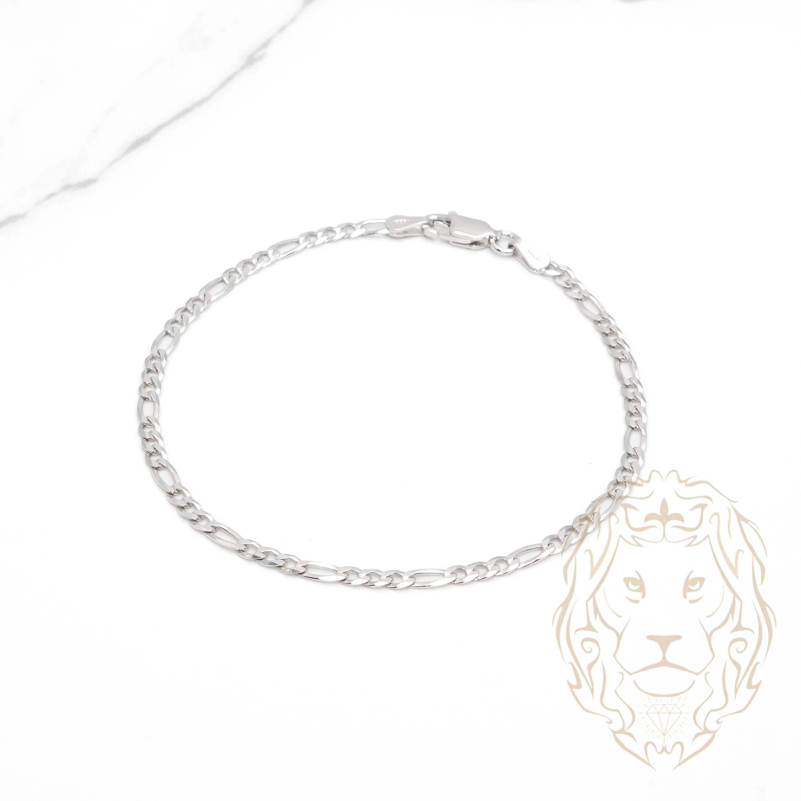 Bracelet - Argent rhodié figaro 2.25mm - BRS537