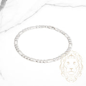 Bracelet - Argent rhodié figaro 4.5mm - BRS538