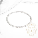 Bracelet - Argent rhodié figaro 4.5mm - BRS538