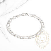 Bracelet - Argent rhodié figaro 6.5mm - BRS539
