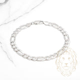 Bracelet - Argent rhodié figaro 6.5mm - BRS539