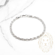 Bracelet - Argent rhodié torsade 3.8mm - BRS541