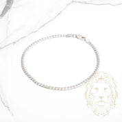 Bracelet - Argent rhodié curb 3mm - BRS543