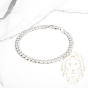 Bracelet - Argent rhodié curb 6.1mm - BRS545