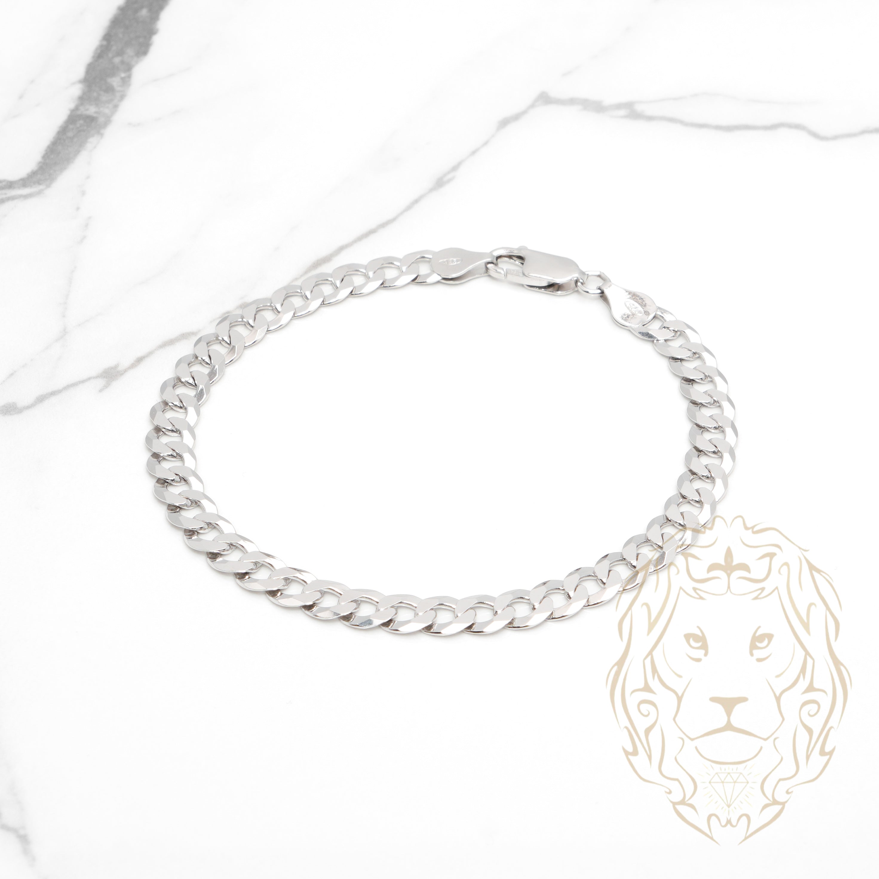 Bracelet - Argent rhodié curb 6.1mm - BRS545