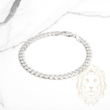 Bracelet - Argent rhodié curb 6.1mm - BRS545
