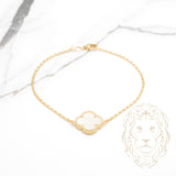 Bracelet - Or 10K jaune trèfle en nacre 14.5mm - BRG859