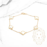 Bracelet - Or 10K jaune trèfles en nacre 9.5mm - BRG865