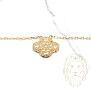 Collier - Or 10K jaune pendentif trèfle en pierres cz - CHG1130