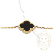 Bracelet - Or 10K jaune trèfle noir 14.5mm - BRG858