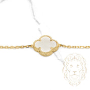 Bracelet - Or 10K jaune trèfle en nacre 14.5mm - BRG859