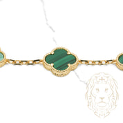 Bracelet - Or 10K jaune trèfles verts 14.5mm - BRG861