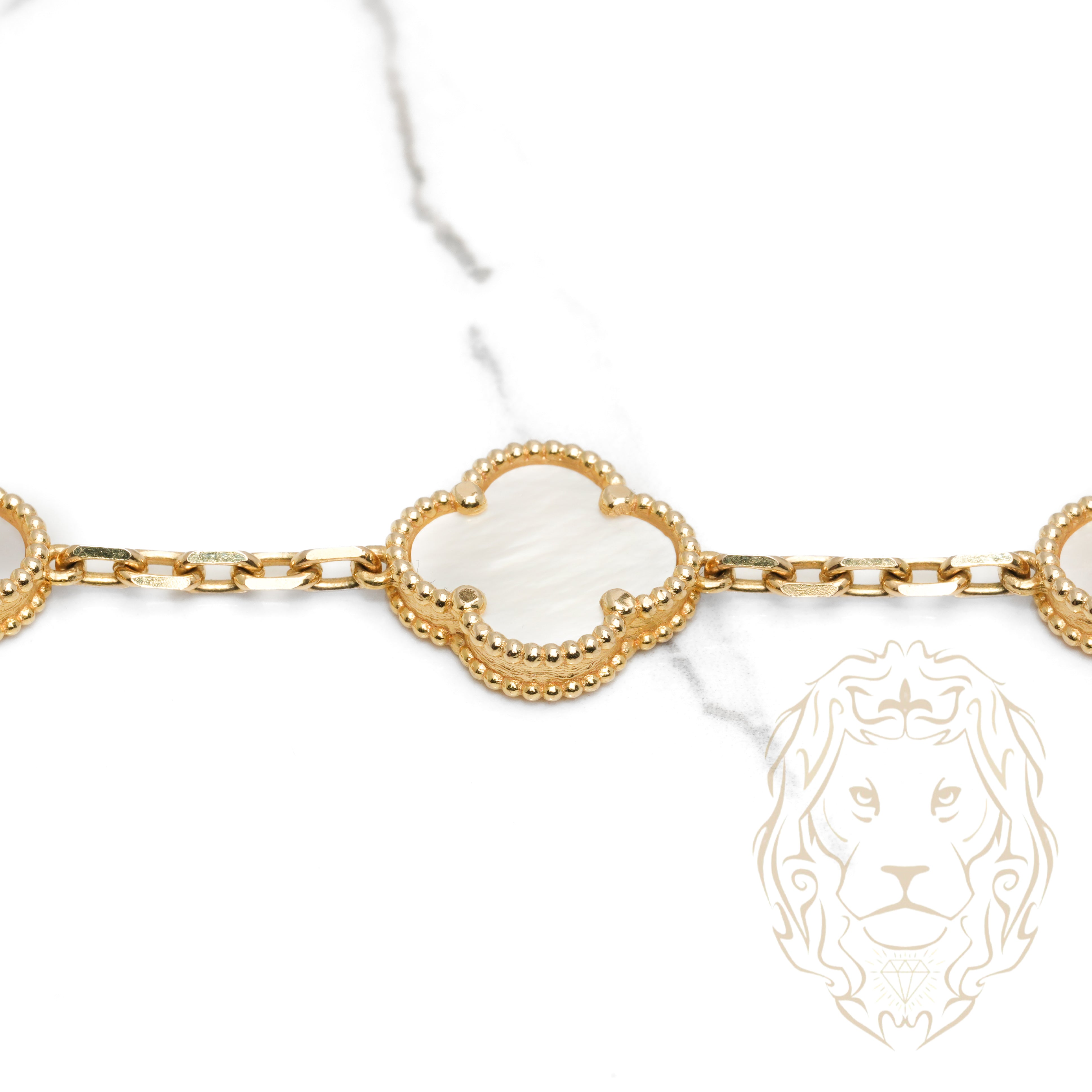 Bracelet - Or 10K jaune trèfles en nacre 14.5mm - BRG862