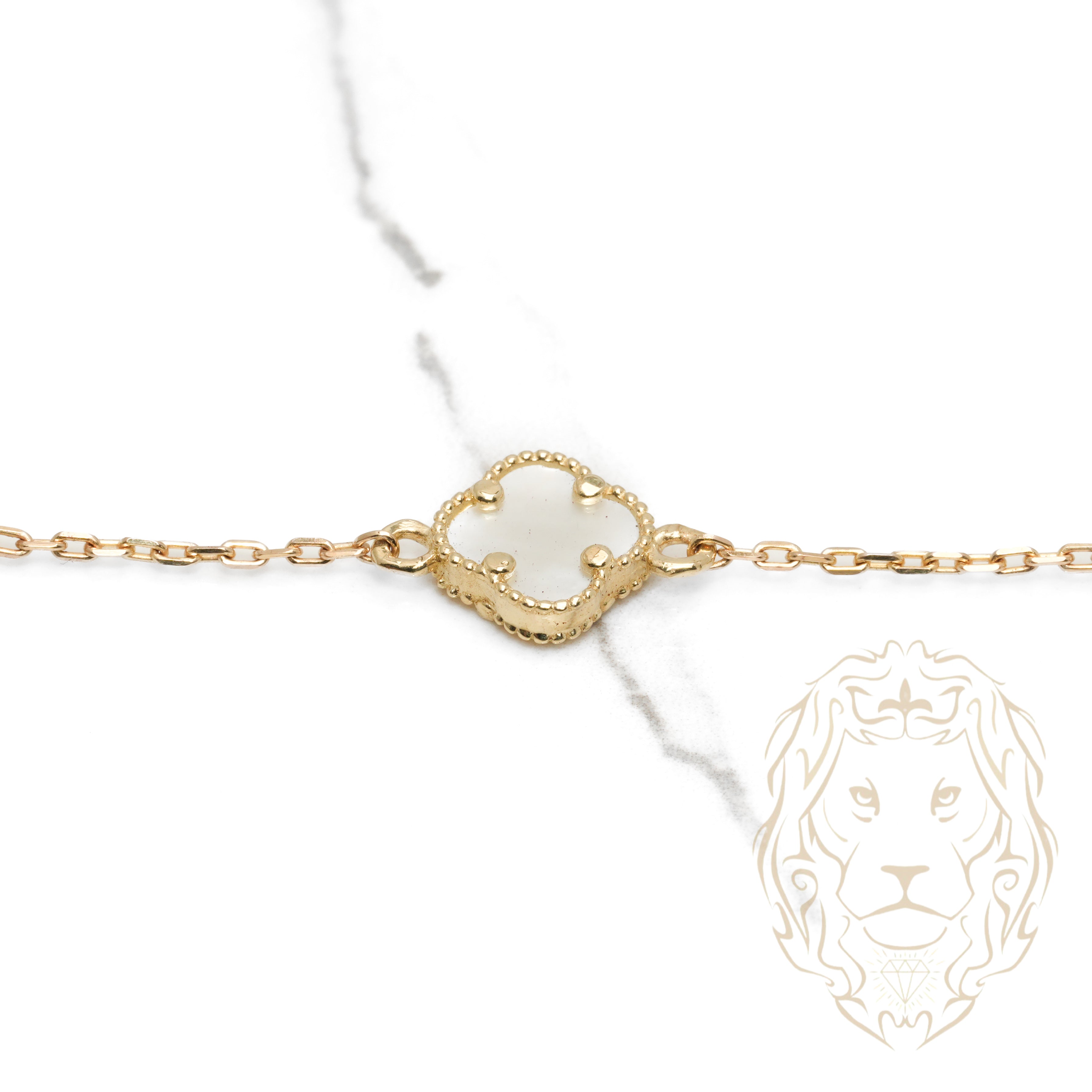 Bracelet - Or 10K jaune trèfles en nacre 9.5mm - BRG865