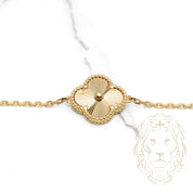 Bracelet - Or 10K jaune trèfle guilloché 15mm - BRG866