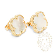 Studs - Or 10K jaune trèfle en nacre 14.5mm - BOG1221