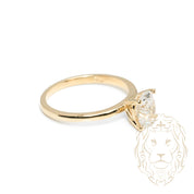 Bague - Or 10K jaune solitaire pierre cz coupe ovale - RIG1047