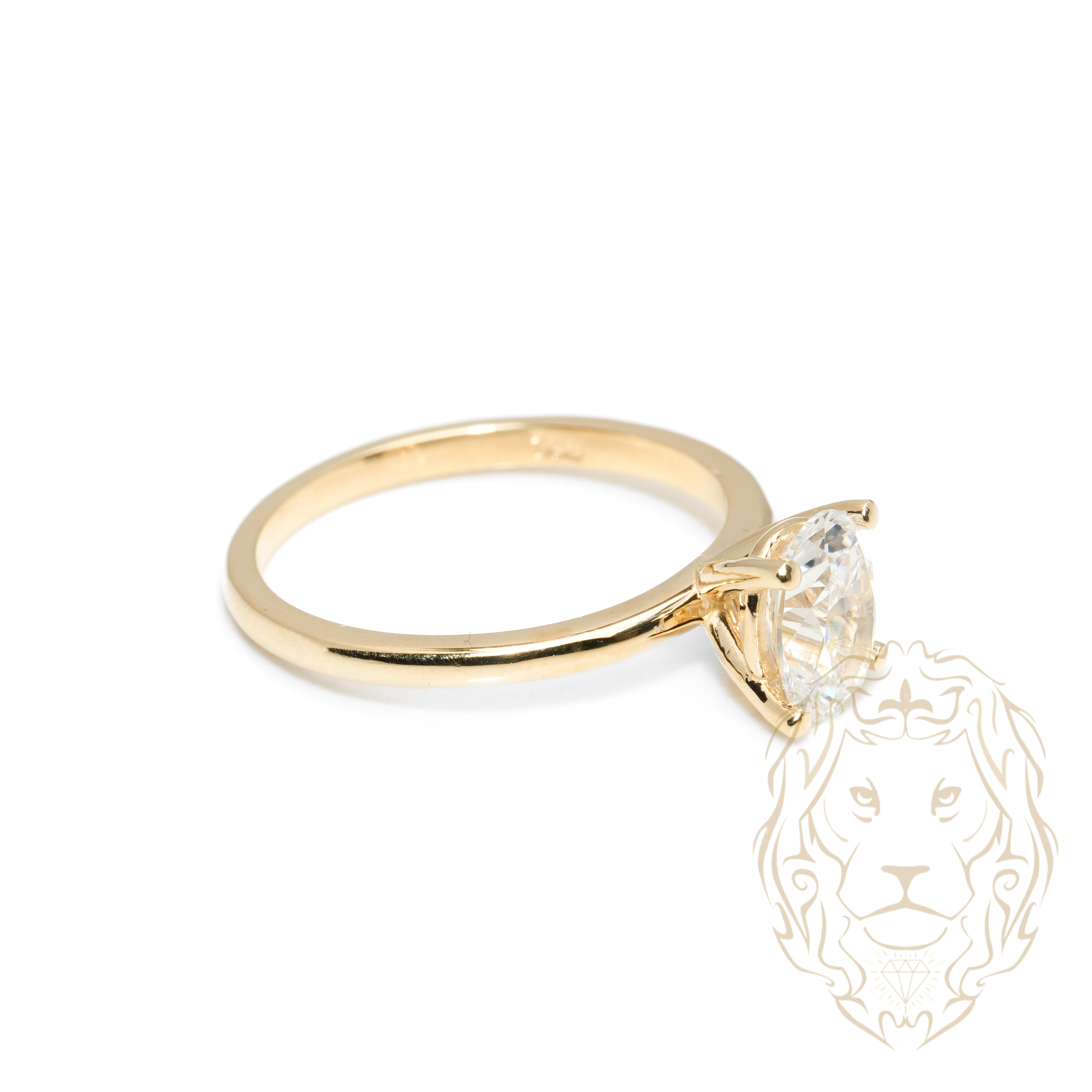 Bague - Or 10K jaune solitaire pierre cz coupe ovale - RIG1047