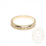 Bague - Or 10K jaune semi-éternité pierres cz en canal coupe rondee 3.3mm - RIG1056