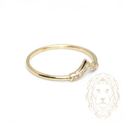 Bague - Or 10K jaune wishbone pavé de cz - RIG1057