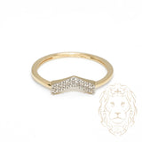 Bague - Or 10K deux tons jaune & blanc wishbone pavé de cz - RIG1058