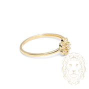 Bague - Or 10K jaune fleur en pierres cz - RIG1059