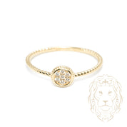 Bague - Or 10K jaune cercle serti de cz & monture twist - RIG1060