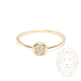 Bague - Or 10K jaune cercle serti de cz & monture twist - RIG1060