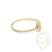 Bague - Or 10K jaune poire serti de cz & monture twist - RIG1061