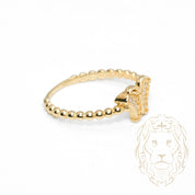 Bague - Or 10K jaune papillon pavé de cz - RIG1065